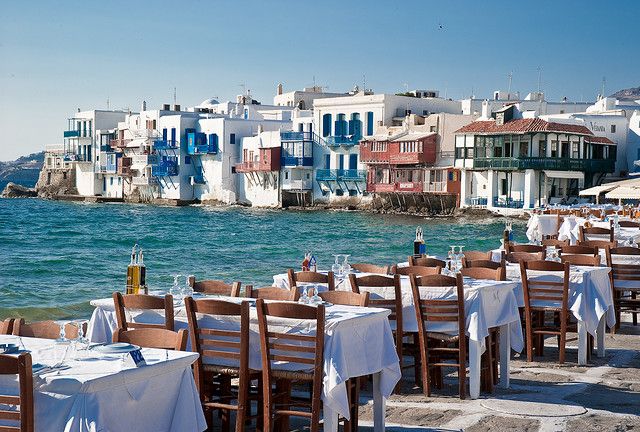 What a dinner setting...Mikonos, Greece #greece